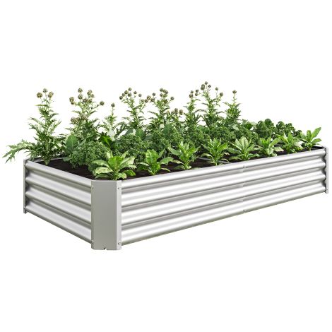 Hochbeet Metall 180x90x30 cm, Hochbeet aus Stahlblech anthrazit, Hochbeet Bausatz ohne Boden, robustes Pflanzenbeet für Gemüse Kräuter Blumen