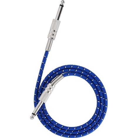 Câble Guitare Mono 6.35mm Mâle à Mâle 1m pour Instruments Électriques (1/5)