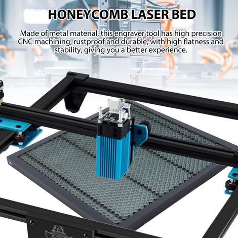 Table de travail plateau nid d'abeille laser 400x400mm lit laser nid d'abeille pour graveur découpeuse machine gravure accessoires graveur laser (1/4)