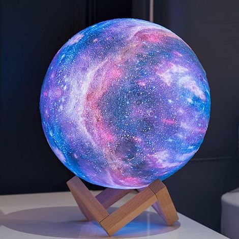 3D-Mondlampe, LED-Nachtlicht, dekorative Lampe – 16 Farben mit Fernbedienung und Touch-Steuerung – USB-wiederaufladbar