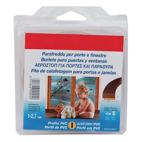 PARAFREDDO GEKO FLEX PROFILO I - PVC ESPANSO MARRONE H.MM 9 MT 6- 12 pezzi
