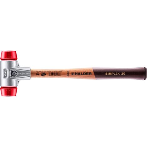 HALDER SIMPLEX Schonhammer Ø 30 mm Plastik rot mit Aluminiumgehäuse (1/5)