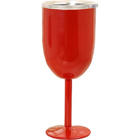 Verre à cocktail isotherme de 30 cl, à double paroi, avec base haute et couvercle, pour cocktails, vin et boissons fraîches, en acier inoxydable. (1/5)