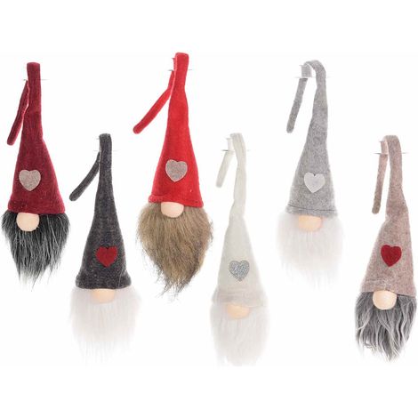 Babbi Natale Decorativi da Appendere Luminosi Set da 6 Decorazioni Natalizie (1/3)