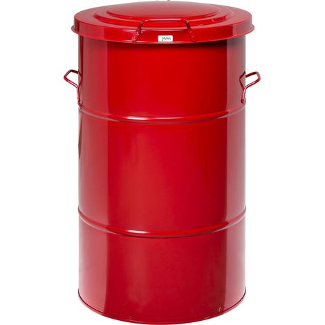 Kongamek Abfallbehälter in rot aus Blech 115l Volumen