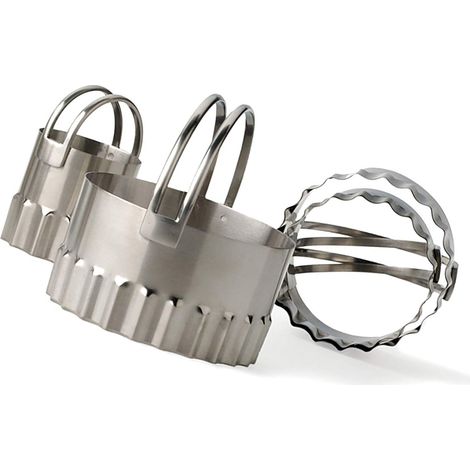 Emporte-pièces ronds en acier inoxydable à bord cannelé, lot de 4 (1/5)