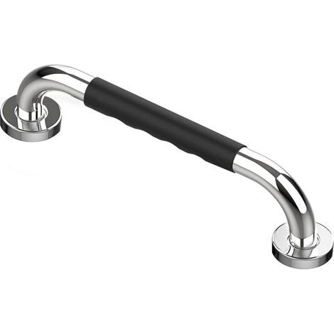 Haltegriff für Toilette, 30 cm langer, verchromter Edelstahl-Haltegriff für Badezimmer, Duschgriff, Badewannengriff, Badezimmer-Haltegriffe mit rutschfestem Silikon (1/5)