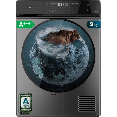 Cecotec Secadora de Bomba de Calor 9kg Bolero DressCode Dry 9400 Inverter Steel, Clase Equivalente A+++, 15 programas (1/5)