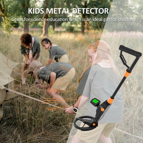 MD-1008A Détecteur de métaux pour enfants, bobine de recherche étanche pour enfants avec écran LCD et tige réglable, jeune professionnel de haute précision (1/5)