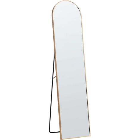 Specchio da terra ovale con cornice e supporto oro Bagnolet