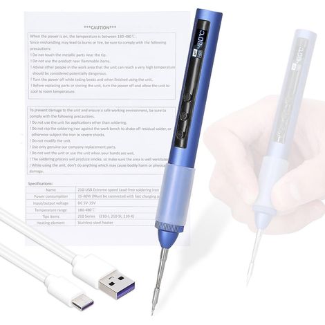 Intelligenter, tragbarer USB-Lötkolben mit 180–480 °C und OLED-Display (Lötstift)