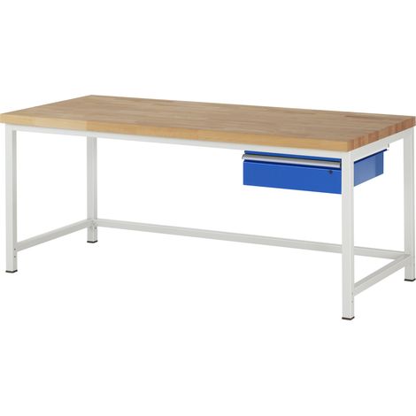 Rau Werkbank höhenverstellbar 8001A1, B2000xT900xH840-1040mm, 1x Schublade-TA (1/5)