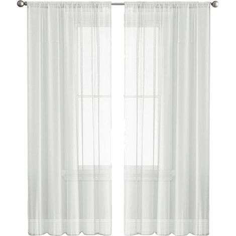 Weiße,transparente Gardinen,213 cm lang,leicht und atmungsaktiv,geeignet für Wohnzimmer,jede Bahn ist 107 cm breit und 213 cm lang (1/5)
