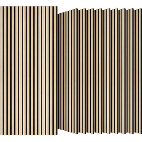 Lot de 10 Panneau Acoustique, Placage Bois, Autocollant, Mousse 3D, Salon Bureau (1/5)
