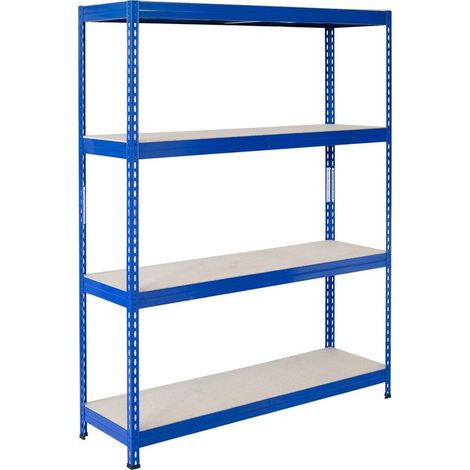 Etagère Stabil métallique 4 tablettes agglomérées – Charge 220 kg par tablette – Dimensions 120 x 192 x 50 cm – Rayonnage robuste – Sélection Cazabox (1/5)