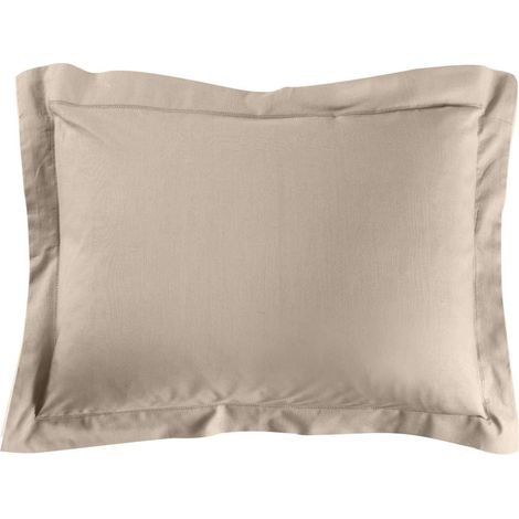 Taie d'oreiller 50 x 70 cm uni 57 fils lina +point bourdon Sable
