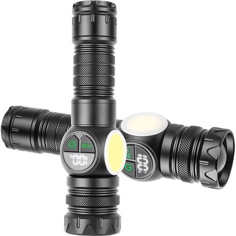 Torcia ricaricabile ad alte prestazioni, 1000 lumen, torcia a LED ad alte prestazioni, torcia zoom ultra luminosa con 9 livelli di luminosità, vedi (1/5)