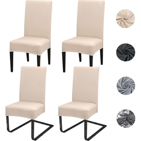Stuhlhussen 4er Set Stretch, abnehmbar, waschbar, Spandex, für Esszimmerstühle (1/5)