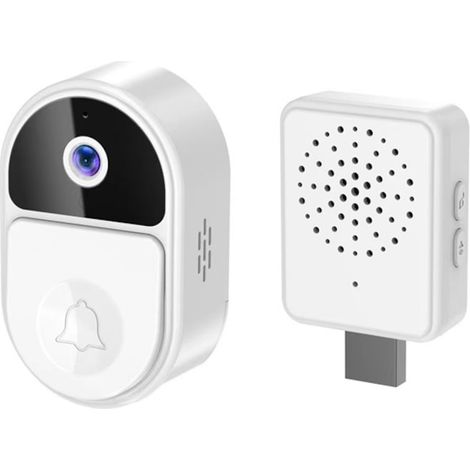 Sonnette sans fil Wireless Doorbell™ V8, interphone vidéo intelligent, Wi-Fi, avec batterie, modification de la voix, enregistrement, communication bidirectionnelle, module de sonnette intérieure incl (1/5)