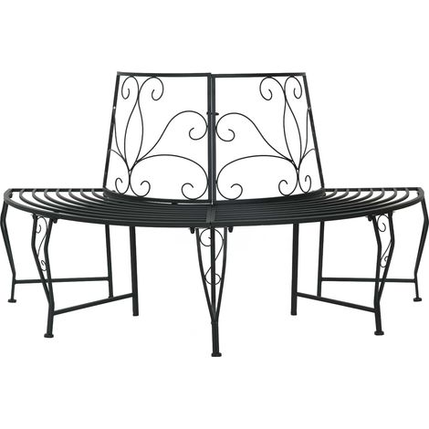 Banco de Árbol 4-Número de plazas 160 x 80 x 89 cm Acero Negro