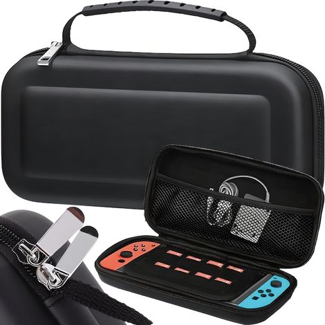 Tragetasche für Nintendo Switch-Konsole mit Fach, Griff und stabilen Wänden, Schwarz (1/5)