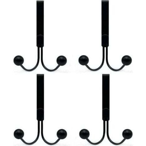Patère de salle de bain Lot de 4 crochets de porte compatibles avec les vêtements, crochets de porte en métal 2 crochets (1/4)