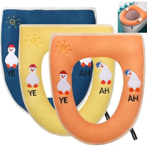 Siège de Toilette Rembourré - Non spécifié - Modèle Non spécifié - Jaune - Cuir PU Imperméable - Lavable (1/4)