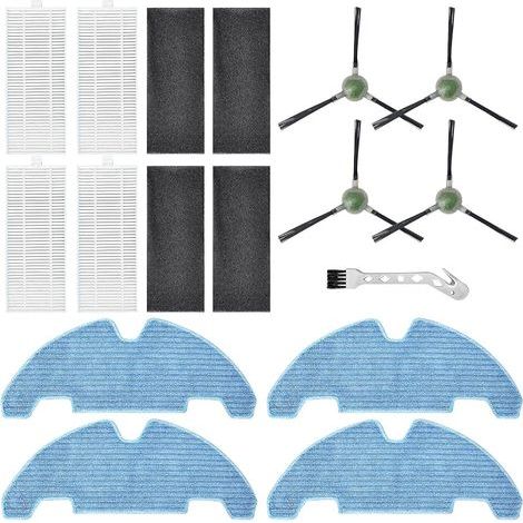Juego de 13 piezas de repuesto para la aspiradora robot Lefant M330 Pro: 4 almohadillas de limpieza, 4 filtros de repuesto, 4 cepillos laterales y 1 cepillo de limpieza. (1/5)