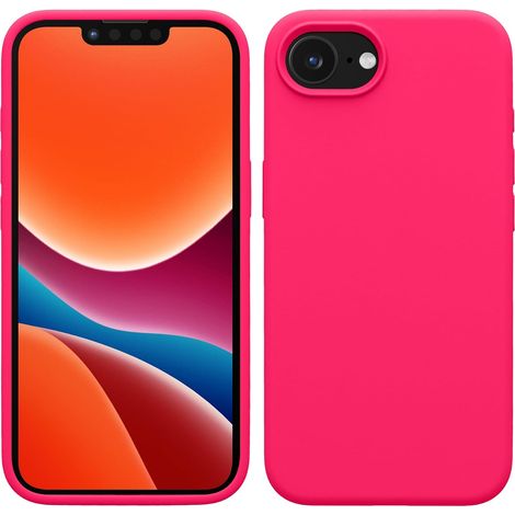 Housse Compatible avec Apple iPhone 17e / iPhone 16e Coque - Housse de téléphone Protection Souple en TPU Silicone - Rose Fluo (1/5)