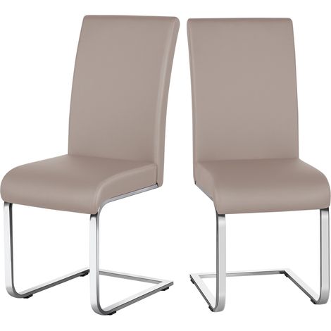 Homevive 2 Piezas Sillas de Comedor Sillas de Oficina Conferencia Altura 47cm MAX Carga 135 kg Marrón Claro (1/5)