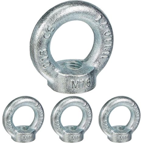 lot de 4 anneau de levage, acier c15, m16, charge 700 kg, usage industriel, levage lourd (1/4)