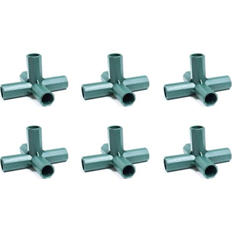 16 mm grüne PP-Pfostenverbinder für Tomaten-/Kürbisgewächs-Rankgerüste – Robuste Konstruktion, 6 Stück