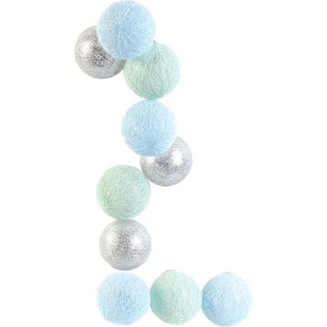 Guirlande Lumineuse à Led "10 Boules" 192cm Bleu (1/5)