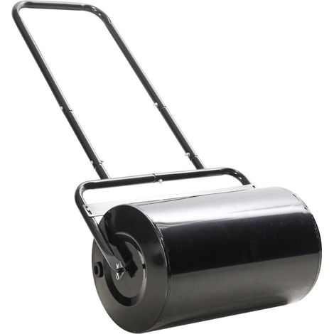 Rouleau à gazon à pousser ou tirer avec poignée en U, cylindre en acier, 38 L d'eau ou de sable, 62 kg, noir, pour pelouse uniforme au jardin  CHICFURN (1/5)