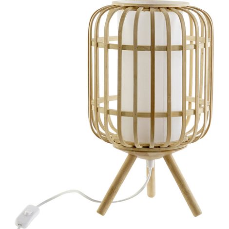 Lampe De Table Bambou Polyester 22X22X37 Naturel (1/5)