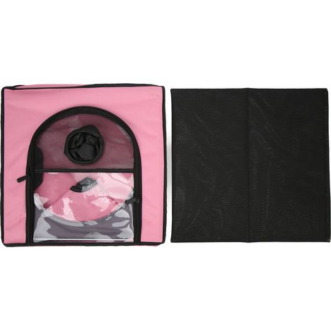 Sac de séchage pour chien en nylon Oxford, cage pliable à séchage rapide avec mailles, rose, pour camping et voyage (1/5)