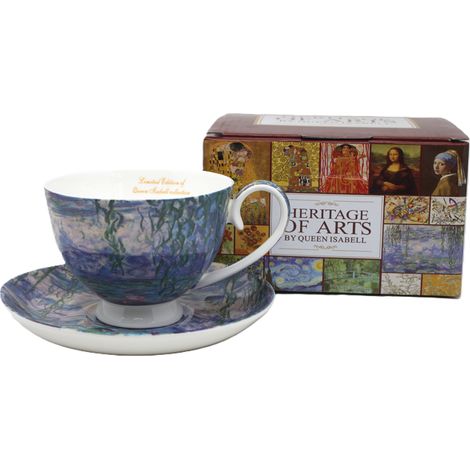 Taza de porcelana con platillo de moneda Nenúfares 250 ml - Patrimonio de las Artes (1/5)