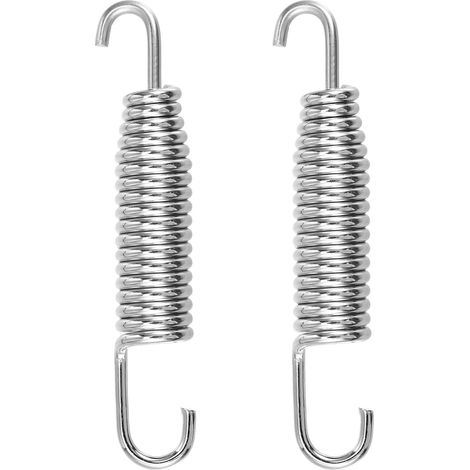 2 Pièces 65mm Ressorts de tuyaux d'échappement de moto, Ressort Hélicoïdal Pull Crochet Universels en acier inoxydable pour Moto Scooter (1/5)