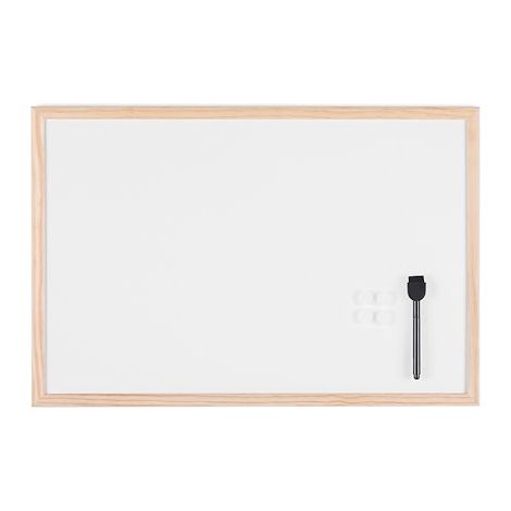 Tableau blanc laqué cadre bois 40 x 60 cm Bi-Office (1/5)