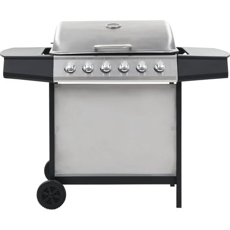 Maison Exclusive - Barbecue Griglia a Gas 6 Fornelli Acciaio Inossidabile Argento