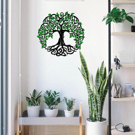 Metallwandkunst, Baum des Lebens, Metallwand, Familienschild, Metallbaum, Deko, Kunst, Zen-Wand, Vintage, dekoratives Wandbild, Wohnzimmer, Esoterik und Spiritualität, Innendekoration