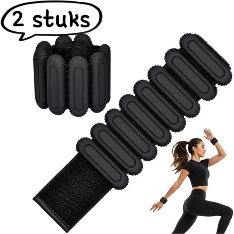 Paire de bracelets lestés en silicone avec support de poids en forme de coquillage pour natation fitness et Pilates noir (1/5)