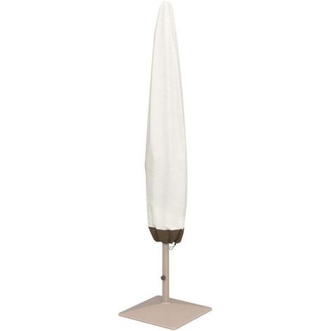 Waterproof and UV-resistant protective cover for banana or straight parasols – size M, beige/coffee color, made of durable polyester (1/3)