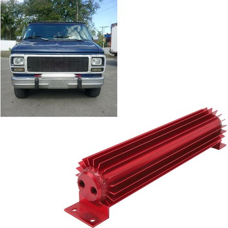 Ailettes de refroidissement de transmission à double canal de 12 pouces, en aluminium anodisé, de type universel, convenant à la plupart des voitures et camions, rouges. (1/5)