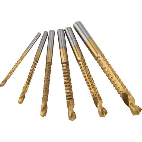 Set di 6 punte da trapano per legno HSS – per scanalature e tagli – 3-8 mm