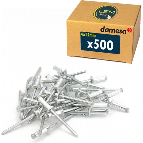Lot de 500 - Rivet pop aveugle épanoui fleur éclaté tête plate aluminium/acier 4x12 mm