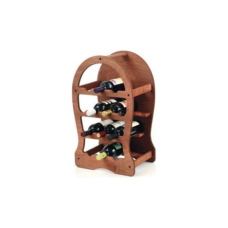 Botte portabottiglie a 13 posti in legno scuro di betulla cm 37 x 27 x 62 h cantinetta vini (1/7)