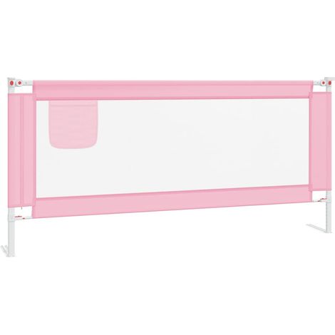INLIFE Barrière de sécurité de lit d'enfant Rose 200x25 cm Tissu (1/5)