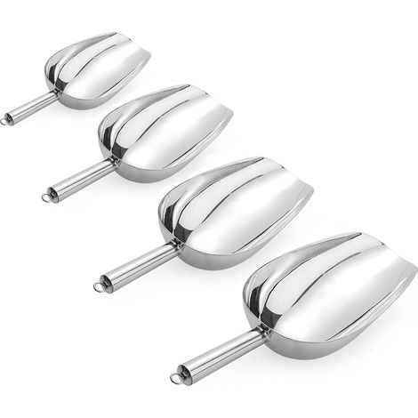 4er-Pack Edelstahl-Schaufeln – 237 ml + 355 ml + 473 ml + 710 ml – Robust – Spülmaschinenfest – Ideal zum Portionieren von Süßigkeiten, Popcorn und Mehl (1/5)
