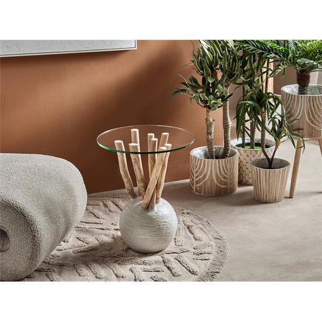 Table d'appoint Dolken Branches et plateau en verre 40 x 48 cm. 40 x 48 cm (1/3)